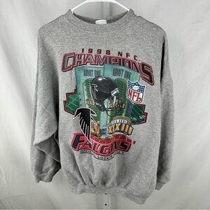Vintage Starter Gray 1998s Atlanta Falcons NFL Football Sweatshirt - Size 2XL